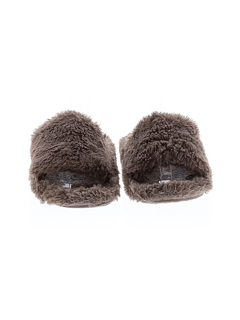 SKIMS Brown Fuzzy Plush Slide Slippers Cozy Open Toe House Shoes – EU 38